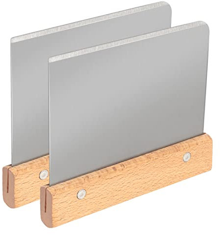DONQL 2 Stück Teigschaber Edelstahl, Teigschneider mit Holzgriff Dough Scraper in Lebensmittelqualität, Pizzamesser Backzubehör Pastry Cutter (Quadrat)