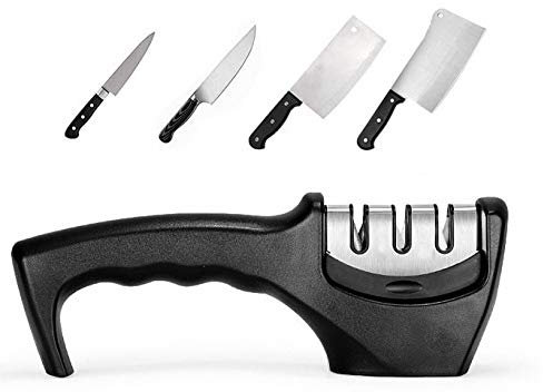 Coltello affilato professionale Sharperener Base antiscivolo a 3 fasi Design ergonomico con utensili da cucina in tungsteno in ceramica diamantata per tipi di coltelli