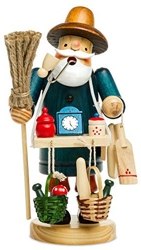 Sikora RM-A Räuchermännchen aus Holz 3 Größen Verschiedene Motive, Farbe/Modell:A29 blau - Hausierer, Höhe in cm:Höhe ca. 36 cm