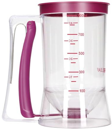 Distributeur de pâte avec poignée à presser, distributeur de pâte à crêpes de 900 ml, distributeur de pâte à gaufres, distributeur de pâte à beignets pour faire des cupcakes, des crêpes, des gaufres