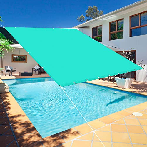 Voile D‘ombrage Rectangulaire 1.2 x 2.4 m Imperméable Voile d'ombrage carré Protection des Rayons UV à 98% avec Corde pour Extérieur Jardin Terrass Balcon, Bleu Ciel