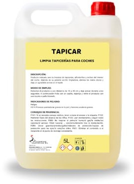 Proquimar Limpiador de tapicería para Coches. Alfombras, Asientos de Tela y de Cuero. Formato Grande: 5 litros.