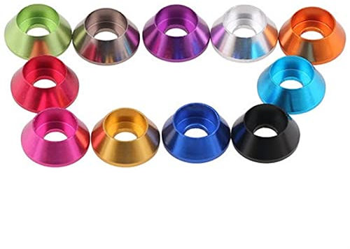 Rondelles métalliques, rondelles de garde-boue en aluminium 50 pcs M4 tête cylindrique têtes de coupe rondelle hexagonale boulon couleur standard en alliage d'aluminium Watson Meson (diamètre intérieu