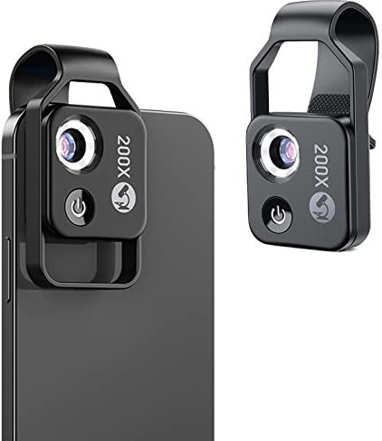 Koolertron Mini-Handy-Mikroskop für Smartphone, Taschenmikroskop mit LED-Licht, Universal-Clip und CPL, tragbares digitales Mikroskop Kamera Zubehör, iPhone/Andriod Phone-kompatibel