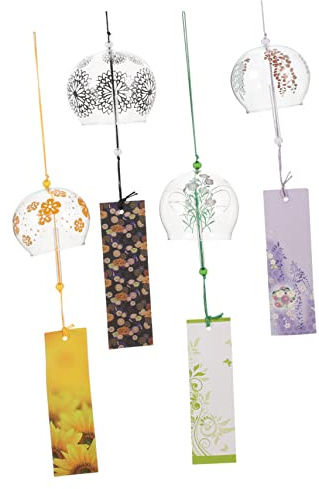 4pcs verre carillon éolien pendentif décor japonais for la maison décorations de mariage for voiture musique décor japonais suspendu ornement décoratif vent mobile bonne fortune carillon jardin penden