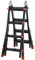HOMCOM Scala telescopica in alluminio 4 m Scala estensibile pieghevole con 8 gradini regolabili e 2 forme scala multiuso carico 150 kg nero e rosso