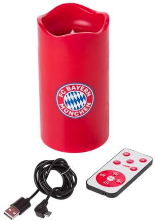 LED Kerze mit Leuchtfunktion Rot I projiziert rotierende FC Bayern-Logos an die Decke