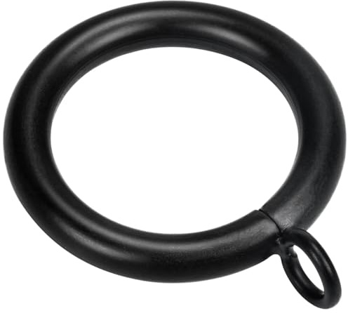 Thick Metal Curtain Rings, 1.25-Inch Inner Diameter, 0.24-Inch Wire Diameter,Fit up 1.1-inch Rods (Black-40pcs)