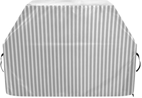 Grillabdeckungen, Oxford-Grillabdeckung für Weber, Brinkmann, Char Broil, wasserdicht, winddicht, reißfest, graue Streifen, Gas-Grillabdeckung (165 x 63,5 x 114 cm)