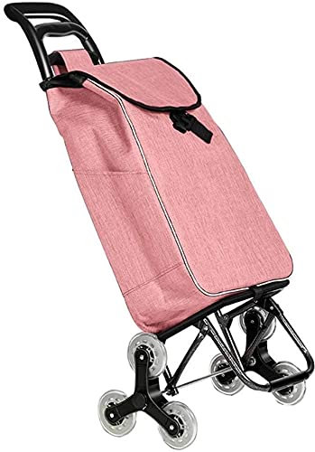 TETEOLALA Einkaufswagen, zusammenklappbarer Einkaufstrolley, Treppensteig-Einkaufswagen mit 6 Rädern, Einkaufswagen für wasserdichte, abnehmbare Markt-Aufbewahrungstasche