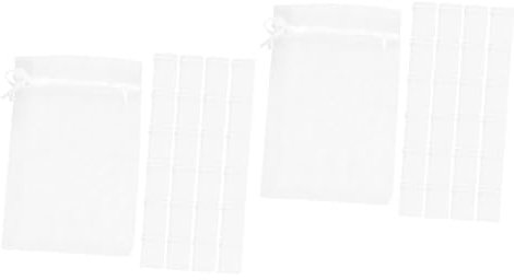 Beavorty 100 Stk Geschenkverpackungsbeutel Geschenktasche Geschenktüten stoffkoffer geschenkbeutel säckchen DIY Geschenkbeutel Beutel mit Kordelzug kleine Organzasäckchen Schmuckbeutel Weiß