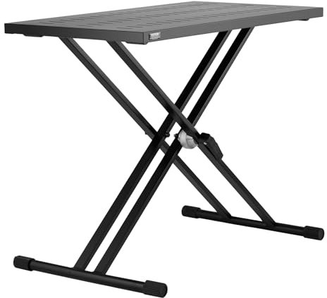 VEVOR Table DJ Portable avec Support Ordinateur Portable, Hauteur Réglable, Plateau Pliant X, Mixage Audio, 820 x 495 mm
