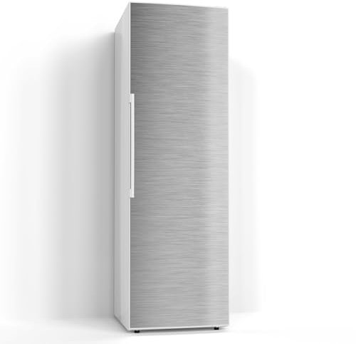 DEQORI Magnetfolie für Kühlschrank 60x190 cm | Motiv Gebürsteter Stahl | dekorative Magnetmatte Gefrierschrank Schutz | Magnet Deko-Folie selbstklebend, magnetisch & wasserabweisend