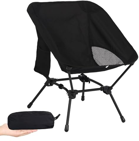 Mannicix Campingstuhl Faltbar Kleines Packmaß, Camping Stuhl, Klappstuhl Camping, Campingsessel 150 Kg, Campingplätze Chair, Tragbarer Anglerstuhl Für Strand, Wandern, Outdoor, Picknick