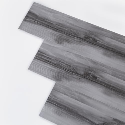 Self Adhesive Floor Planks, Floor Tiles Self Adhesive, Vinyl Flooring | Vinyl Flooring Waterproof Peel and Stick for Kitchen Bathroom Living Room Grey Wood 90X15cm 36pcs
