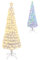 COSTWAY 5FT/6FT Pre-Lit Fiber Optic Christmas Tree, Slim Pencil Xmas Tree with LED Lights, Treetop Star, 7 Lighting Modes, 4-Level Speed and Remote Control, Xmas Holiday Decor for Office Home (5FT)
