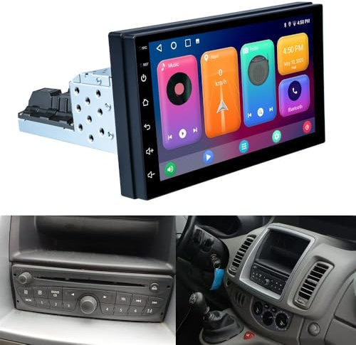 9 Android Auto GPS Radio Navigator Carplay Replacement for Nissan Primastar Opel Vivaro Renault Trafic LL Ill 2 3 mit GPS Bluetooth FM USB WiFi DVR RDS TPMS SWC Dab HD