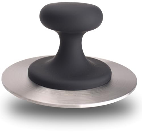 Okavango Burger Press Smash Burger Press - Hamburger Smasher Tool for Griddle & Grill Press Durable Stainless Steel Hamburger Press for Perfectly Cooked Smash Burgers - Burger Smasher (Black)