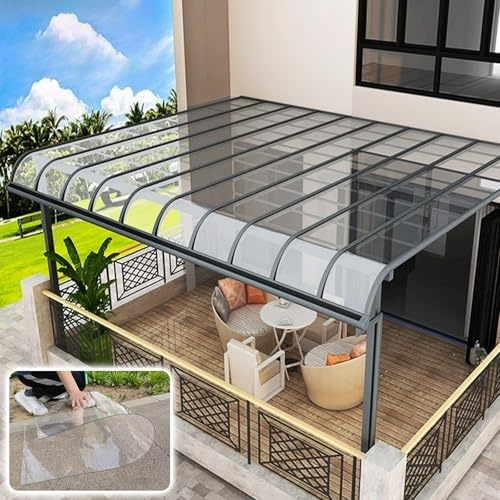 DSEWTEZXI Invernaderos Placas de Policarbonato Transparente, Exterior PC Lámina para Techos, Resistente Lluvia UV para Techos Pérgola, for Jardines Marquesinas(Clear,122x 400cm)