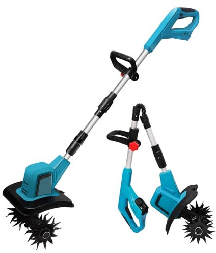 Zappa a batteria per batteria Makita da 18 V, batteria da 550 W, profondità di lavoro 15 cm, larghezza di lavorazione: 360 giri/min, profondità fresa da giardino con manico aggiuntivo regolabile