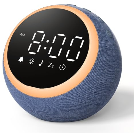 Dreamegg White Noise Machine - Sound Machine for Adults & Light Sleepers, Alarm Clock & Night Light, 25 Soothing Sounds, 7 Wake-Up Tones, Dimmable Display, White Pink Brown Noise for Sleep, Navy Blue