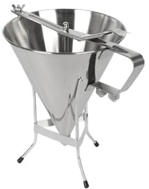 75L Stainless Steel Takoyaki Maker - Octopus Balls Baking Funnel & Dough Dispenser with Adjustable Rack - Essential Kitchen Hopper Tool for Perfectly Shaped Takoyaki