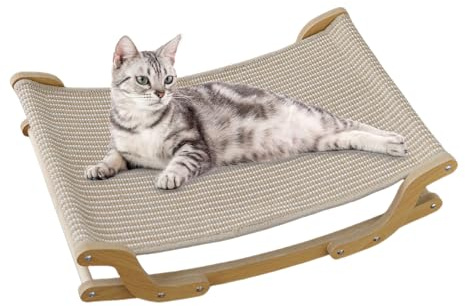 Yongmcxhhj sisal solstol 160° böjd design 54,5 x 36,3 x 15,5 cm katt loungefåtölj för kattkatter, valpar och små djur