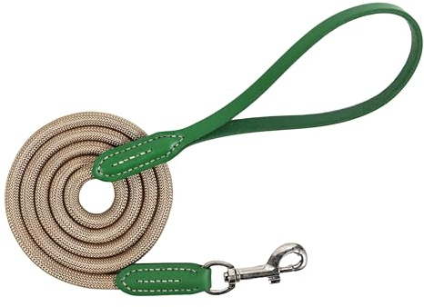 Chicgadgets Hundeleine aus Leder und Nylon, lange Hundeleine, 1,50 m, handgenäht, 4 Farben sind erhältlich, um das gleiche Halsband für Hunde zu kombinieren