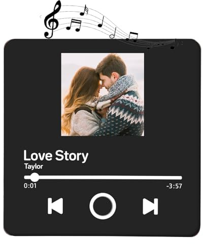Personalisierter Musik Kühlschrankmagnet für Paare Foto & Song Titel mit Starkem Magnet Ornament Dekoratives Geschenk für Ihn Sie (Style 3)