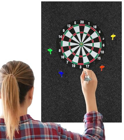 Dartboard Rückwandschutz, Große Filz Wandfliesen Als Unterlage Für Dartbretter, Dart Teppich Für Steeldart Schwarze Rückwand Fü-r In Verschiedenen Räumen Inklusive Zimmer Garage Garten Und