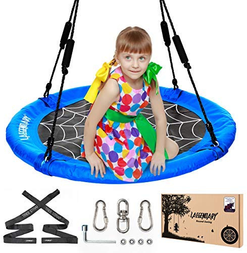 LÆGENDARY Saucer Swing for Kids and Adults - 40 Inch Round Tree Outdoor Swing