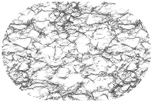 Wachstuchtischdecke Wachstuch Tischdecke Gartentischdecke Rund Oval Granit Weiß Oval ca. 140 x 180 cm abwaschbare Wachstischdecke