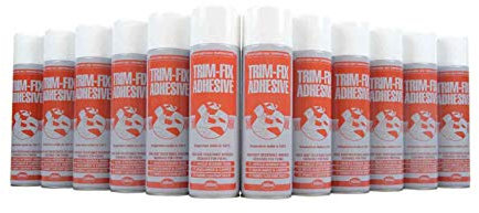 Trim Fix 12x 500ml High Temperature Adhesive Glue Spray for Van Lining Headlining