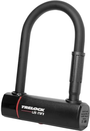 TRELOCK U5 Mini Bügelschloss – Sicherheitsstufe 15 – Länge 14 cm – Inklusive Halterung