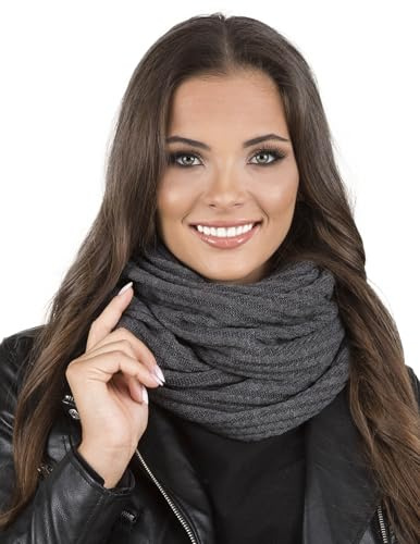 VIVISENCE Damen Loopschal Zweifach Gefaltet Ideal Für Kalte Wintertage 7017S