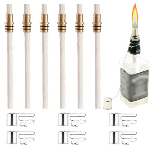 6PCS Wine Bottle Torch Wicks, Torch Light,Outdoor Torches,Table Torch,Citronella Torch,Garden Torch,Patio Torches,Citronella Torches(Bottle not Included)