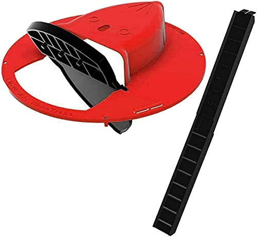 Trappola per Topi Flip N Slide con Coperchio a Secchio Riutilizzabile per Controllo dei Ratti, per Uso Interno ed Esterno (Rosso)