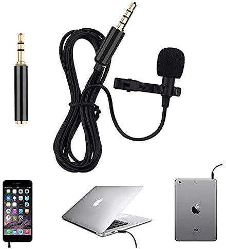 Bolwins P85CS Lavalier Mikrofon 3,5mm - Universelles externes Mikrofon für Smartphone, Tablet, PC, Laptop und Auto Stereo – Professionelles tragbares Clip-Mikrofon für klare Audioaufnahmen
