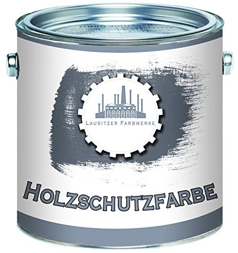 Lausitzer Farbwerke Holzschutzfarbe traditionelle Wetterschutzfarbe hochdeckender und effektiver Holzschutz in Weiß Beige Grün Schwedenrot Rotbraun Dunkelbraun (2.5 L, Anthrazitgrau)