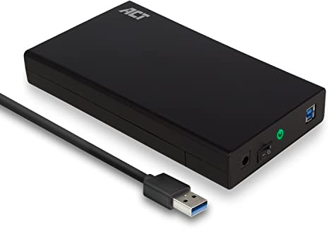 ACT hårddiskhölje 3,5-tums SATA I/II/III HDD, USB 3.0, UASP-stöd, verktygsfritt hölje – AC1405