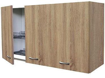 Arredobagno e Cucine Mueble escurreplatos armario colgante roble de 80 cm, 2 puertas H.60 + armario colgante