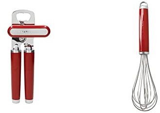KitchenAid Stainless Steel Tin Opener – Empire Red & Stainless Steel Whisk – Empire Red