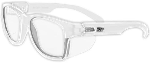 MAGID Clear Stylish Safety Glasses, 1 Pair, ANSI Z87 Impact Protective Eyewear, Anti-Fog, Scratch-Resistant, UV Light Protection, Case Included