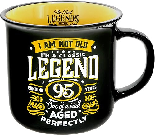 Pavilion Gift Company - 95 Years - Ceramic 13-ounce Campfire Double Sided Mug, Birthday Gifts For Guys, Women, Mom, Dad, Grandpa, Grandma, 1 Count