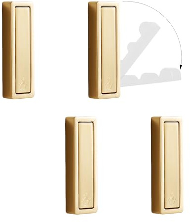 XSGTZMJ 4Pcs Folding Wall Hooks, Folding Gold Hooks with Fixing Accessories, Folding Coat Hooks for Hanging Clothes, Keys, Towels (Gold)