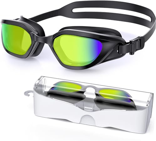Zeligerstar Polarisiert Schwimmbrille für Erwachsene Jugendliche, Anti-Beschlag-UV-Schutz Schwimmbrille für Herren und Damen mit Austauschbarem Nasensteg