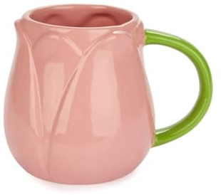 Balvi Mug Tulip Color Rosa Taza en Forma de Flor de tulipán Cerámica 400 ml