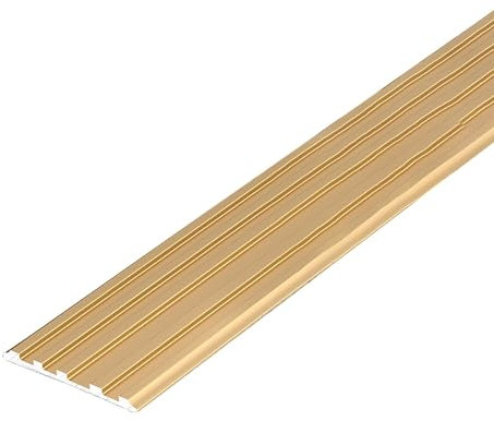 Treppenkantenprofil Aluminiumtreppenkantenschutz, Treppenkanten Im Innen- und Außenbereich, rutschfeste Treppenkantenkante für Vinylböden, Lückenübergangsstreifen (Color : Gold)