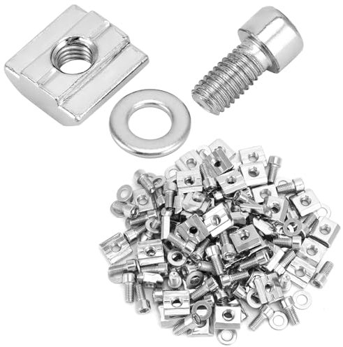 QWORK® 50 Stück Nutensteine M6, Serie 3030 Nutsteine Set, NUT-Schieberkit mit Gewinde