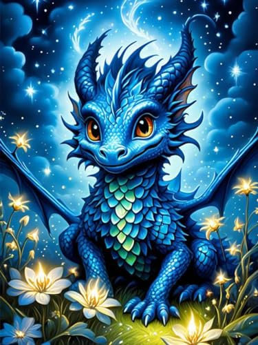GJSZZO Dragon Diamond Painting für Erwachsene, 5D Drachen Diamant Painting Kits for Adults, DIY Diamant Malerei Diamond Painting Bilder Set mit für Heimwanddekoration 30x40 cm